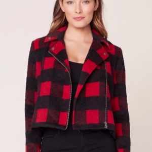 BB Dakota Buffalo Plaid Moto Jacket Size Small